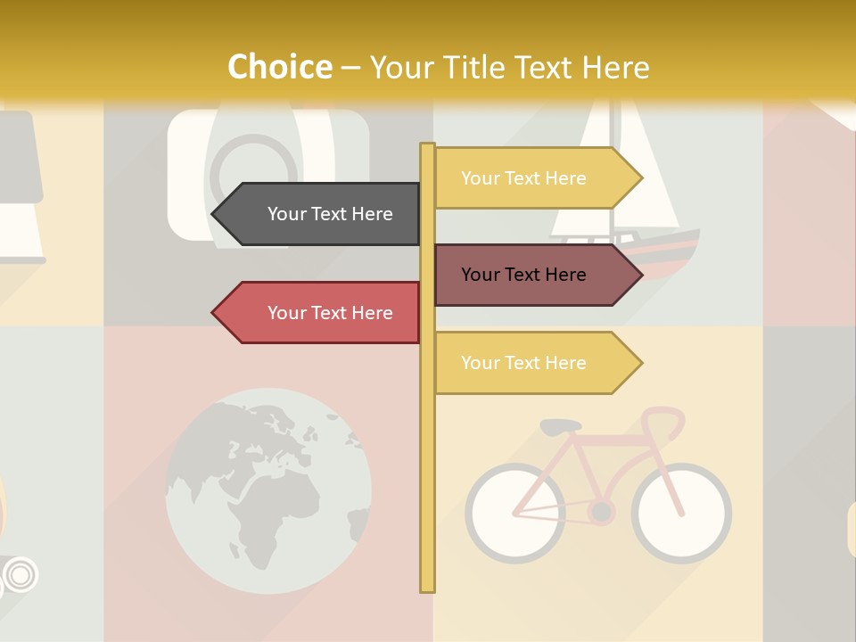 A Set Of Flat Icons With Long Shadows PowerPoint Template