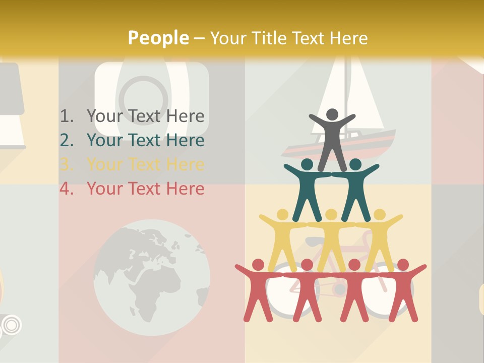 A Set Of Flat Icons With Long Shadows PowerPoint Template