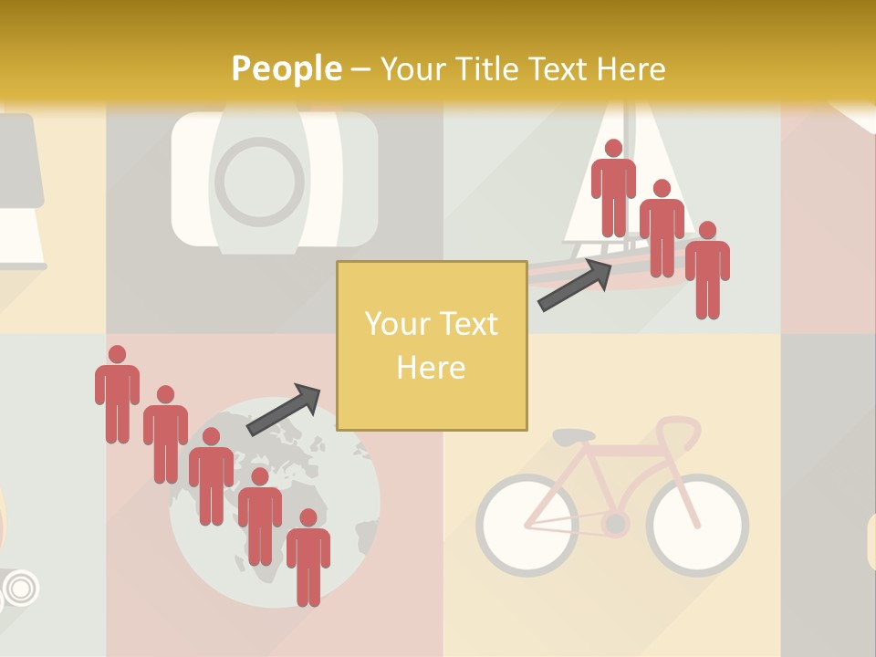 A Set Of Flat Icons With Long Shadows PowerPoint Template