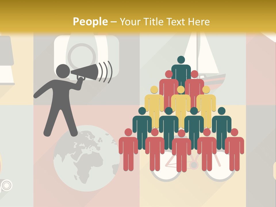 A Set Of Flat Icons With Long Shadows PowerPoint Template