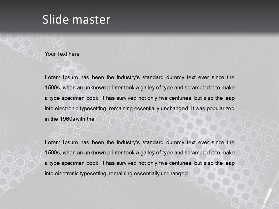 A Black Leather Seat With A Tie And Pen On It PowerPoint Template