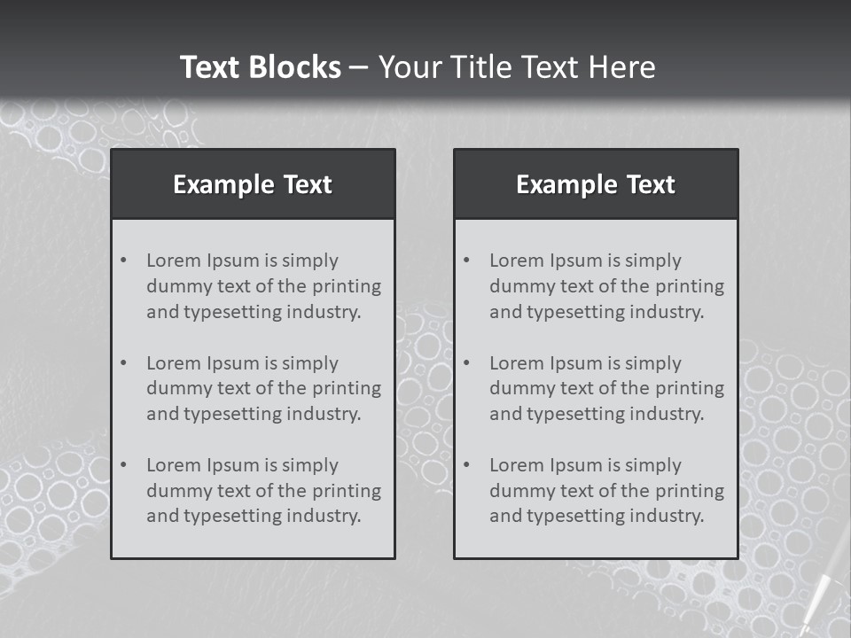 A Black Leather Seat With A Tie And Pen On It PowerPoint Template