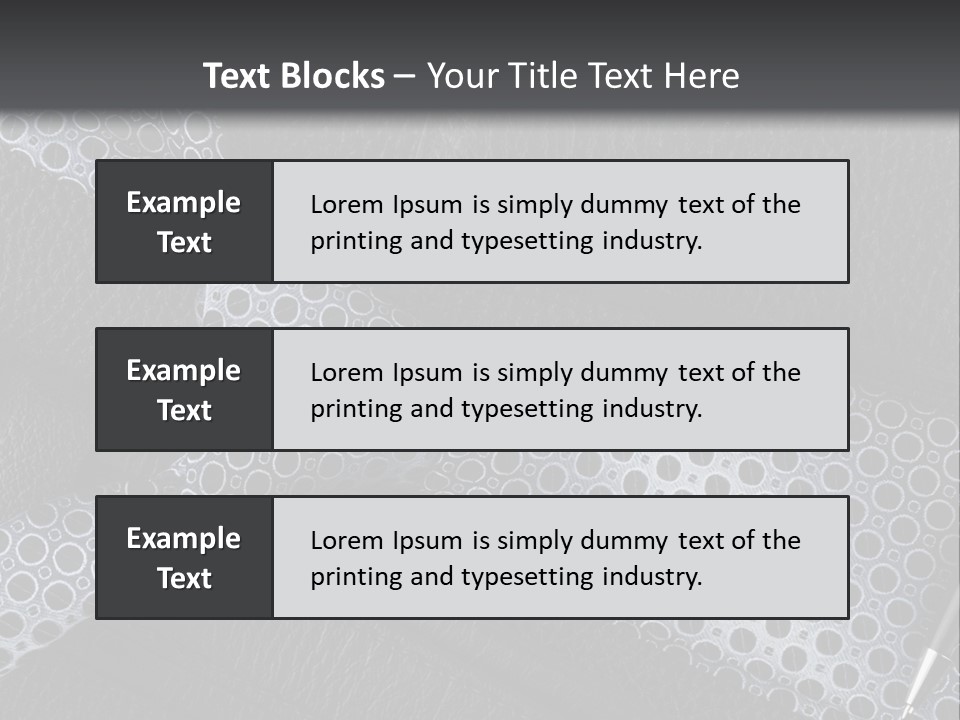 A Black Leather Seat With A Tie And Pen On It PowerPoint Template