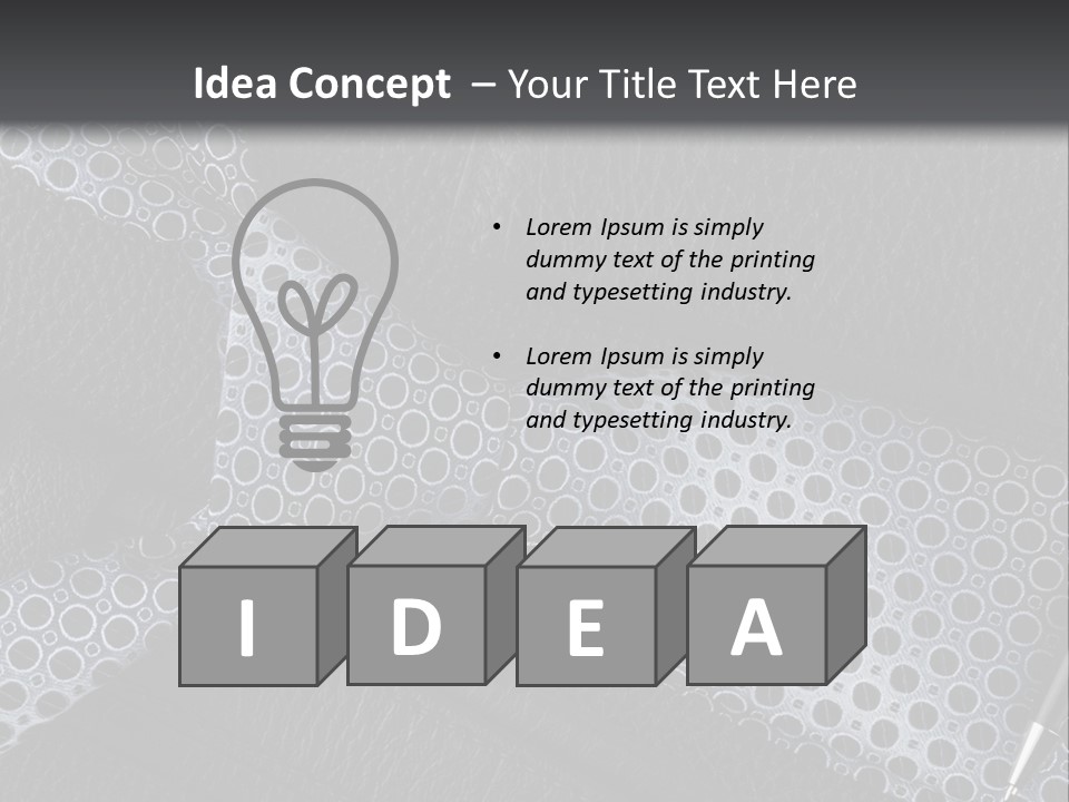 A Black Leather Seat With A Tie And Pen On It PowerPoint Template