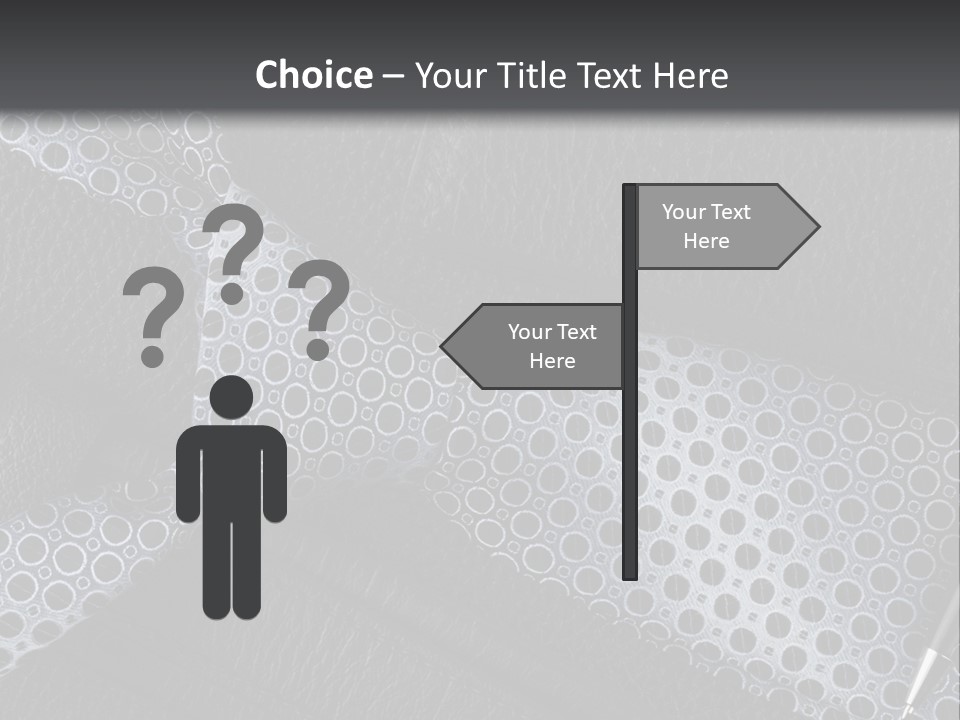 A Black Leather Seat With A Tie And Pen On It PowerPoint Template