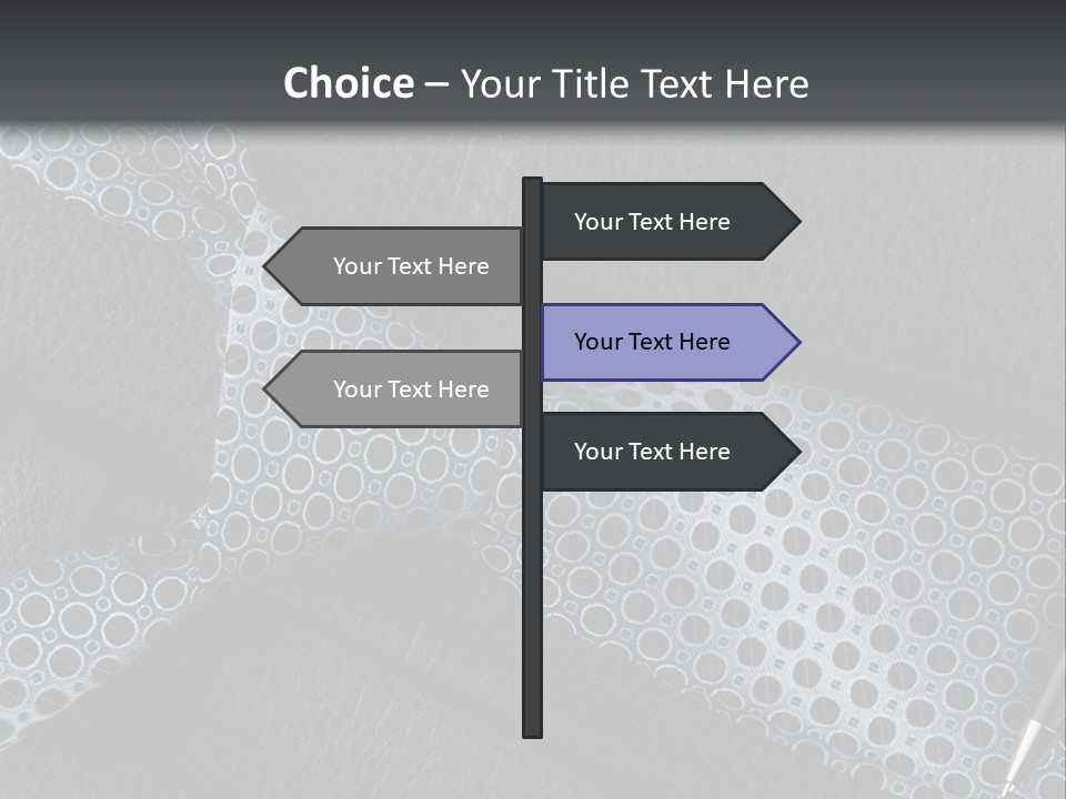 A Black Leather Seat With A Tie And Pen On It PowerPoint Template