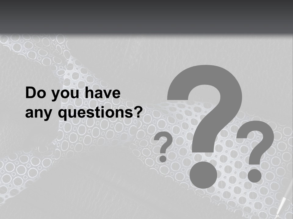 A Black Leather Seat With A Tie And Pen On It PowerPoint Template