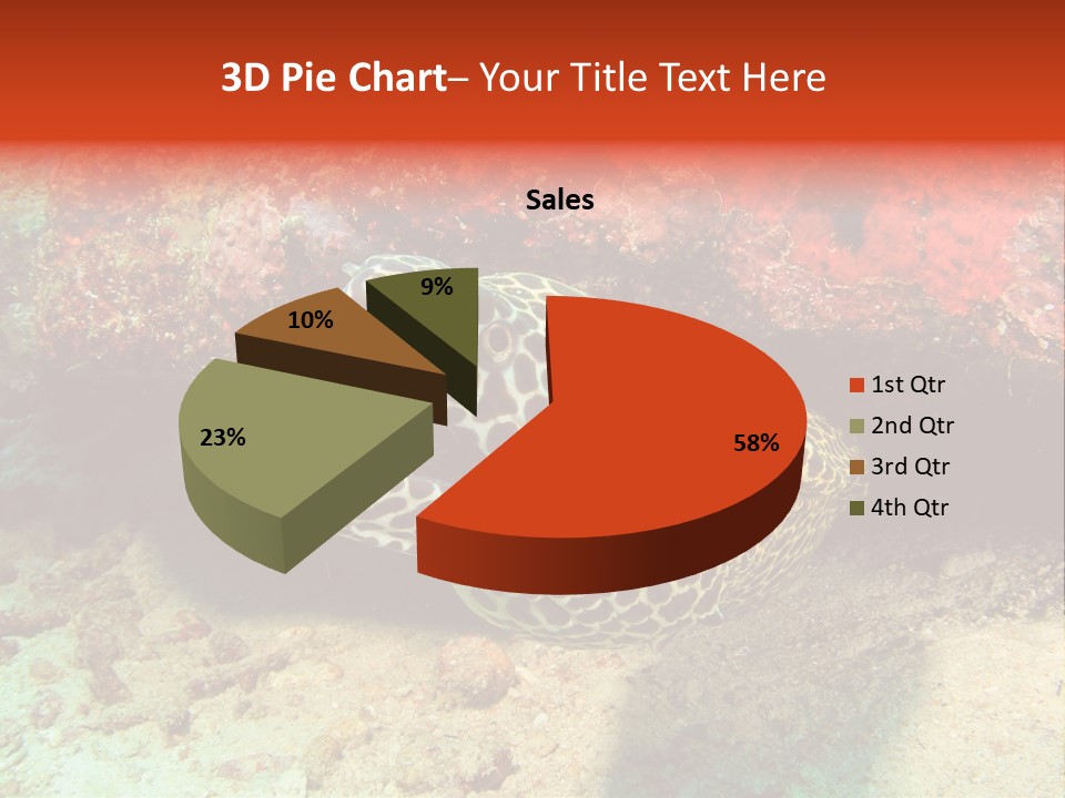 A Large Turtle Is Laying On The Ocean Floor PowerPoint Template