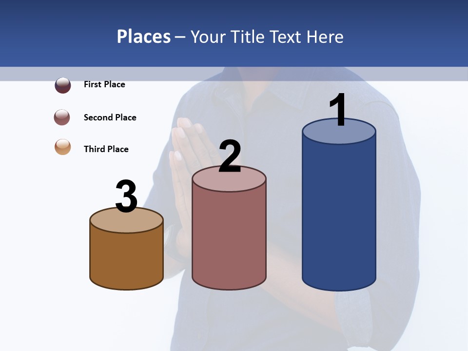 A Man Standing In Front Of A Wall With His Hands Together PowerPoint Template