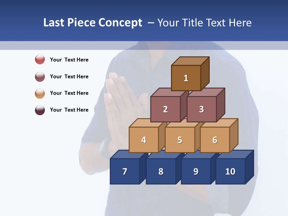 A Man Standing In Front Of A Wall With His Hands Together PowerPoint Template