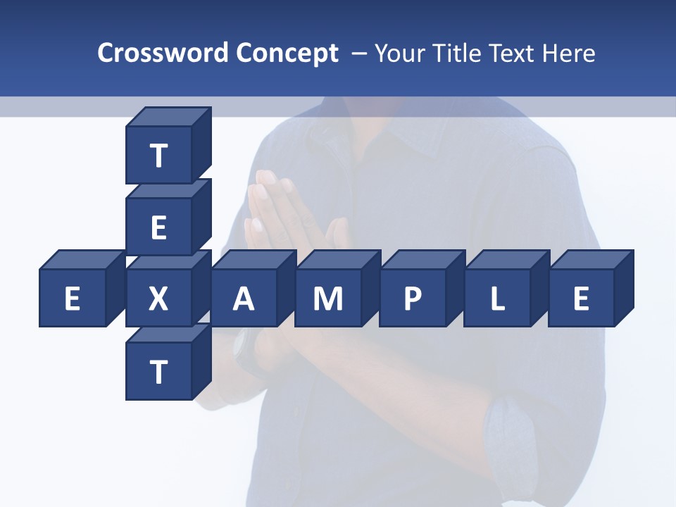 A Man Standing In Front Of A Wall With His Hands Together PowerPoint Template