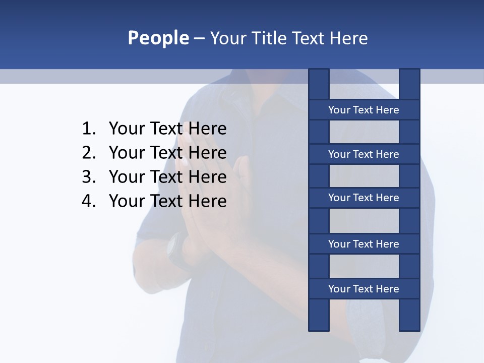 A Man Standing In Front Of A Wall With His Hands Together PowerPoint Template