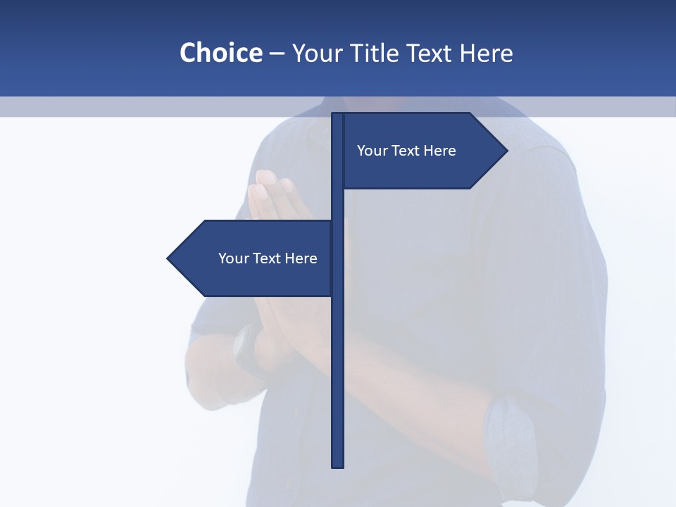 A Man Standing In Front Of A Wall With His Hands Together PowerPoint Template