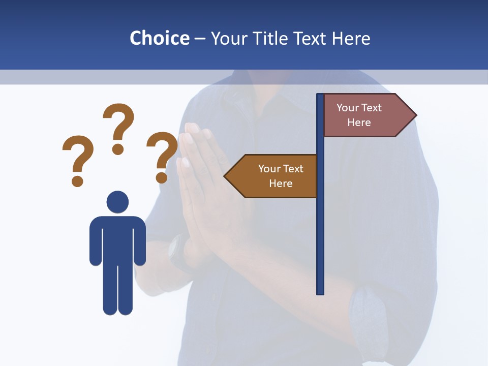 A Man Standing In Front Of A Wall With His Hands Together PowerPoint Template