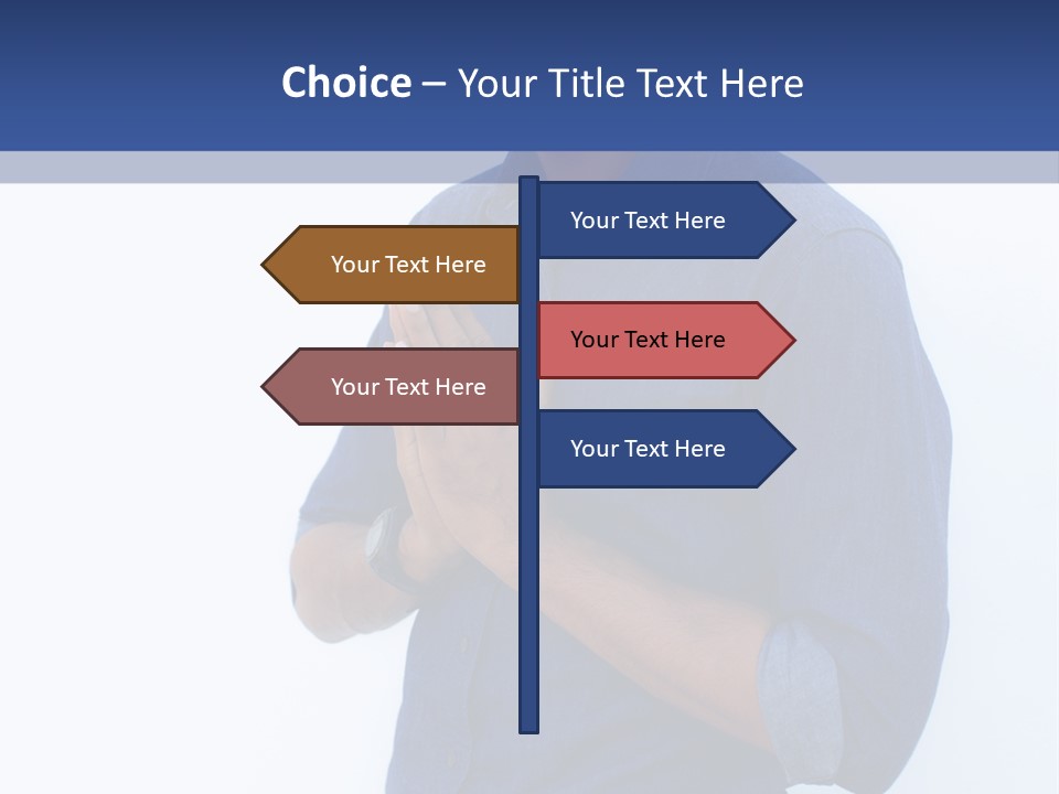 A Man Standing In Front Of A Wall With His Hands Together PowerPoint Template
