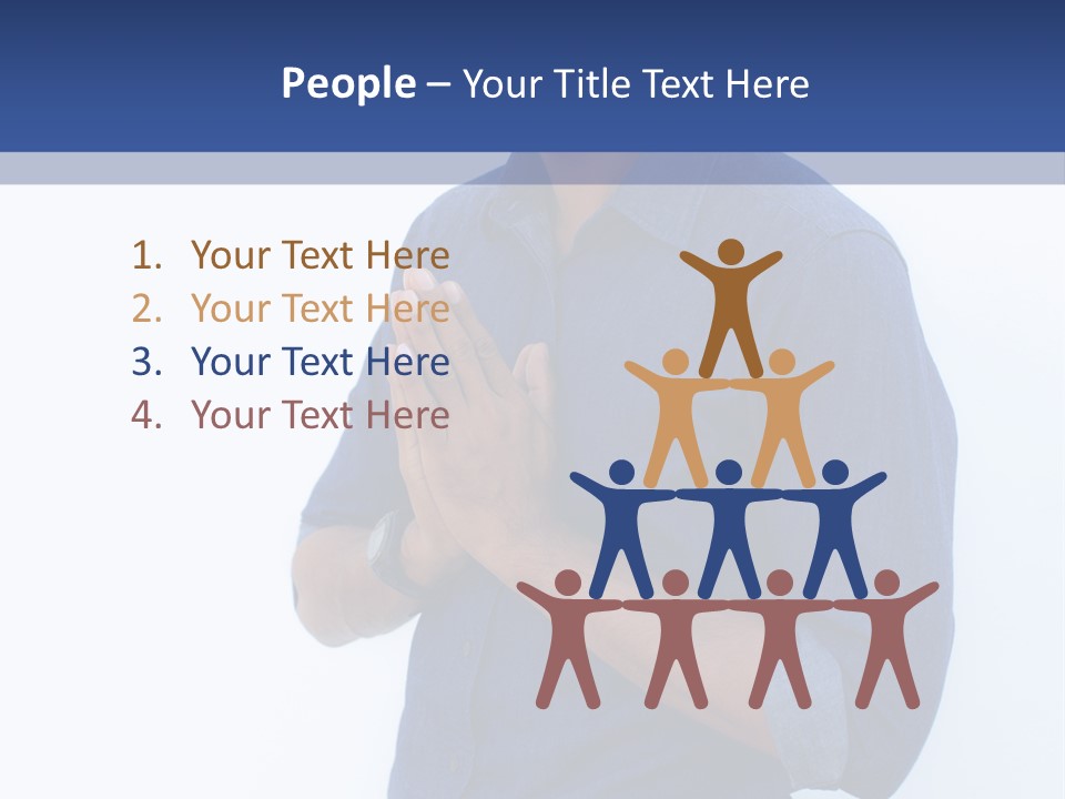 A Man Standing In Front Of A Wall With His Hands Together PowerPoint Template