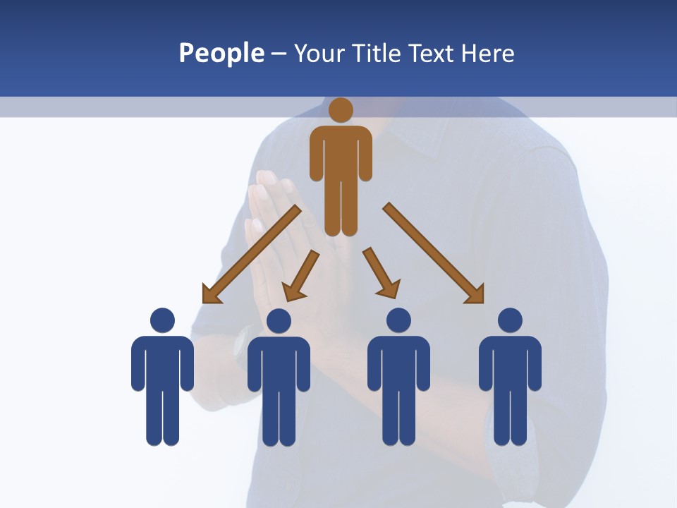 A Man Standing In Front Of A Wall With His Hands Together PowerPoint Template