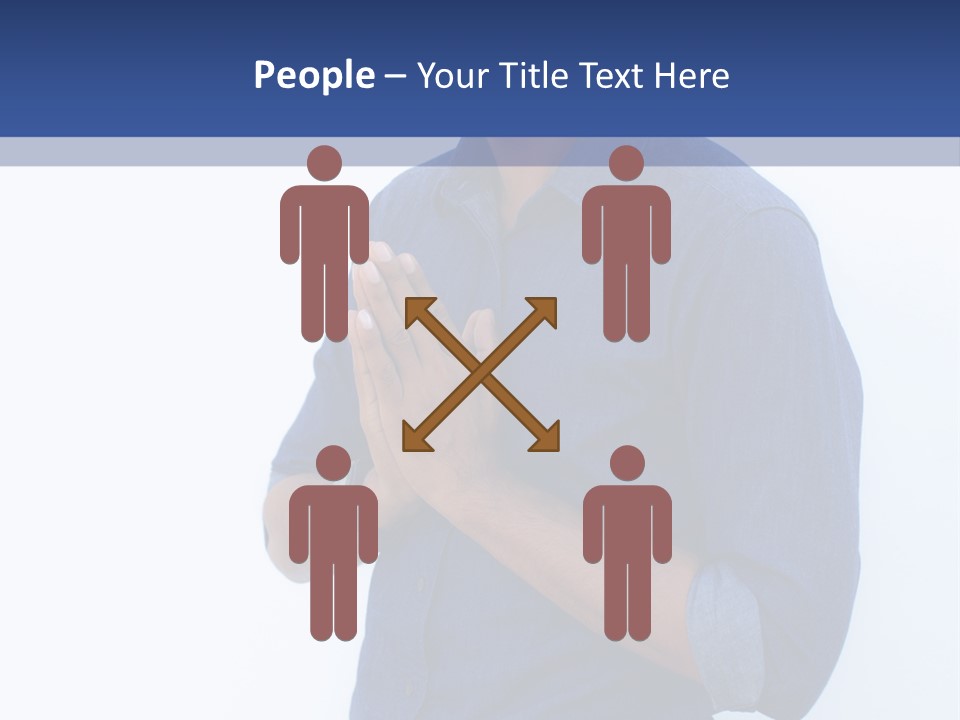 A Man Standing In Front Of A Wall With His Hands Together PowerPoint Template