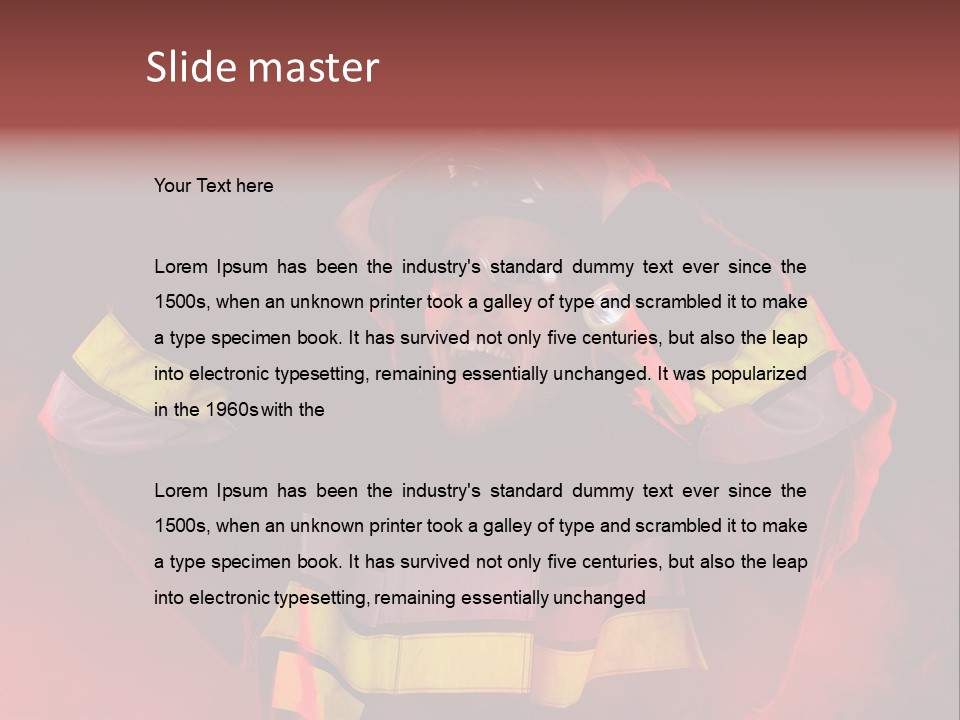 A Man In A Fireman's Uniform With His Hands On His Head PowerPoint Template