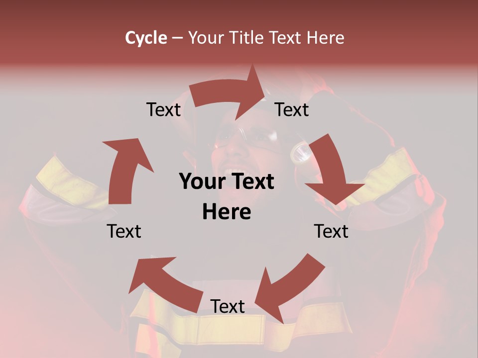 A Man In A Fireman's Uniform With His Hands On His Head PowerPoint Template