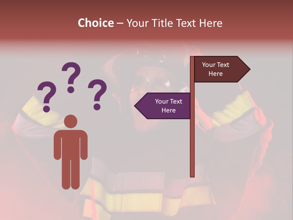 A Man In A Fireman's Uniform With His Hands On His Head PowerPoint Template