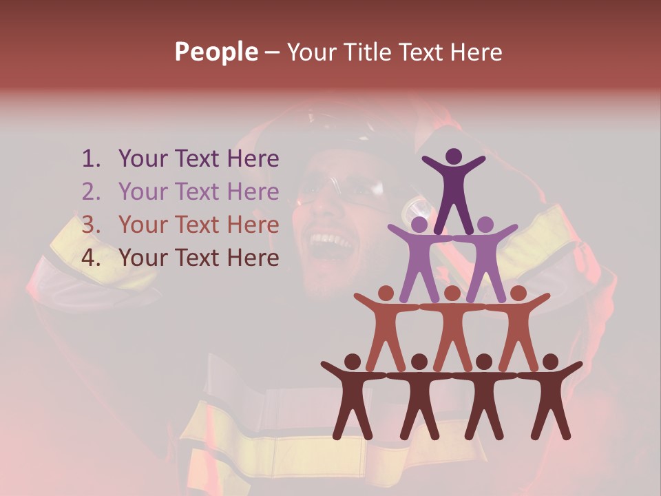 A Man In A Fireman's Uniform With His Hands On His Head PowerPoint Template