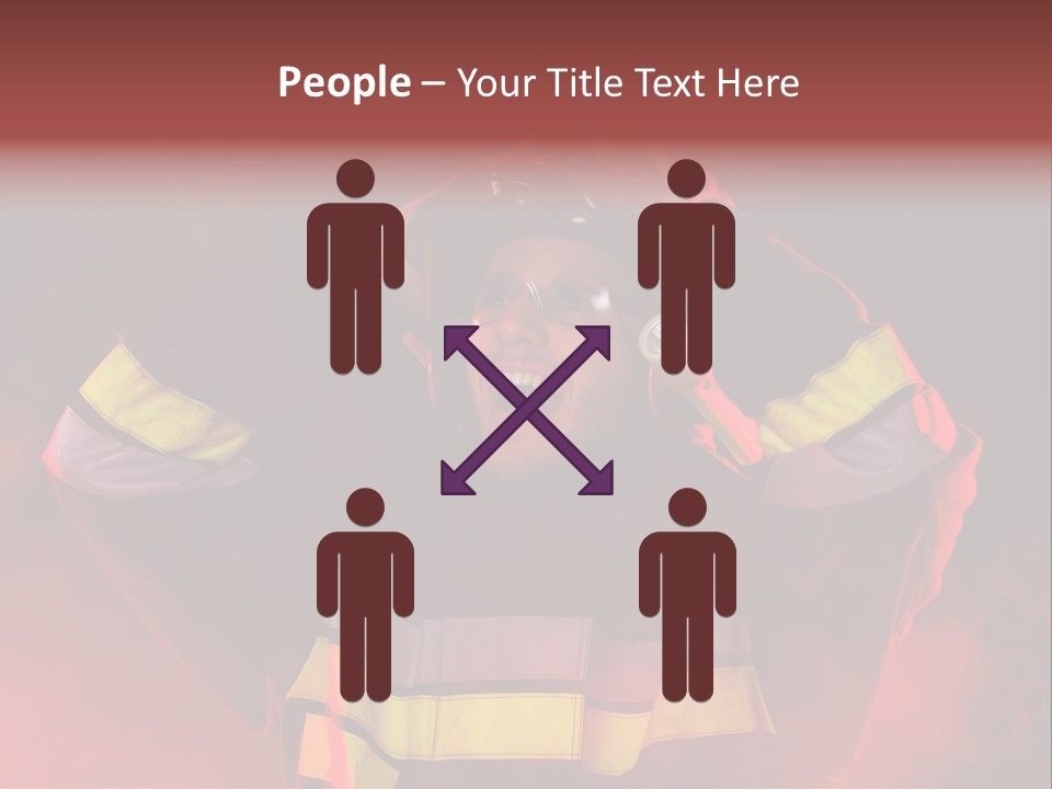 A Man In A Fireman's Uniform With His Hands On His Head PowerPoint Template