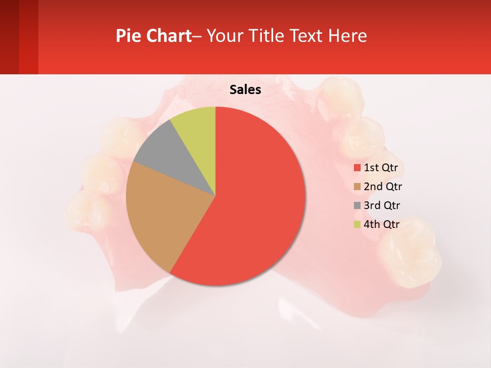 A Dental Model With Teeth And Gums On A White Background PowerPoint Template