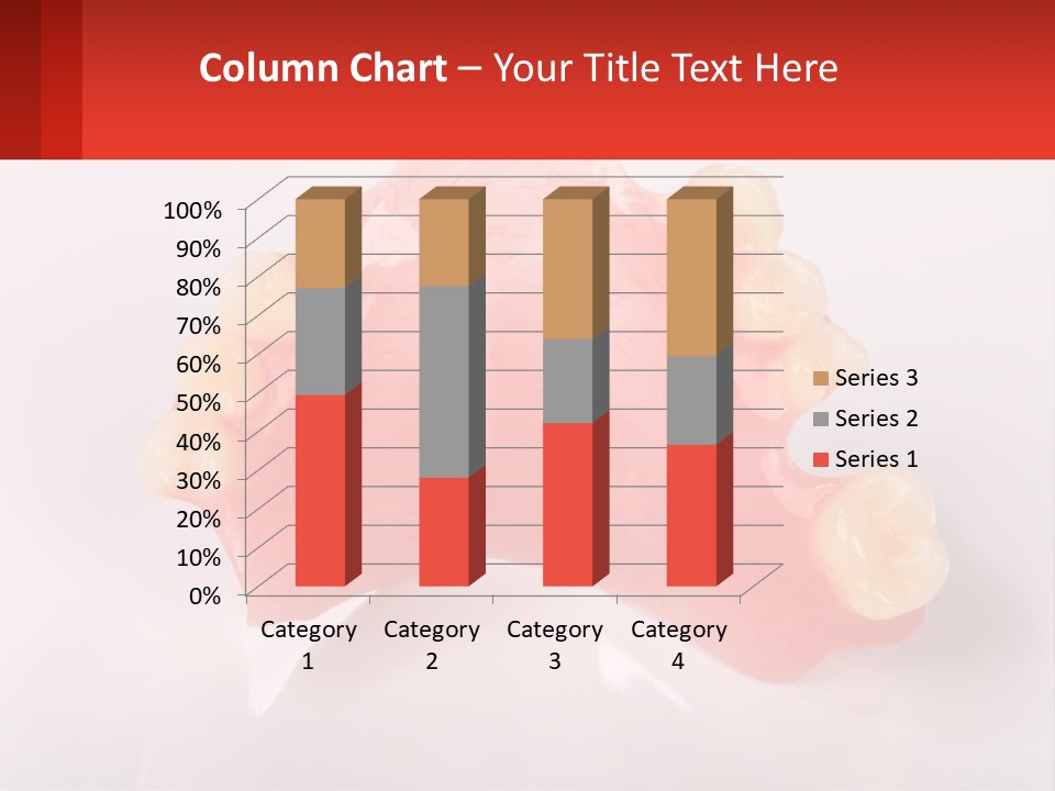 A Dental Model With Teeth And Gums On A White Background PowerPoint Template