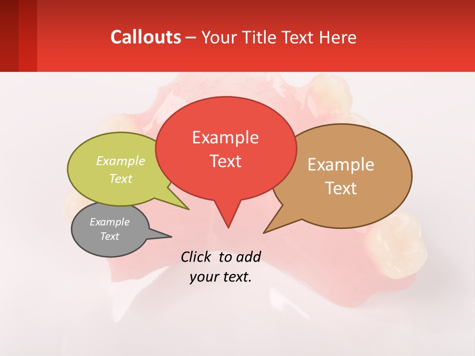 A Dental Model With Teeth And Gums On A White Background PowerPoint Template
