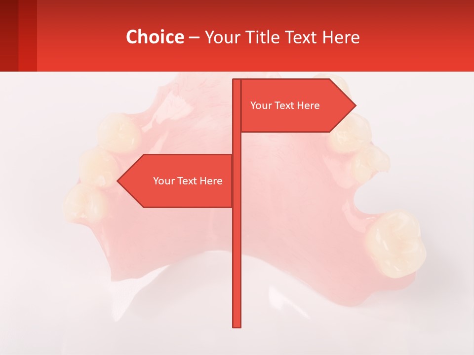 A Dental Model With Teeth And Gums On A White Background PowerPoint Template