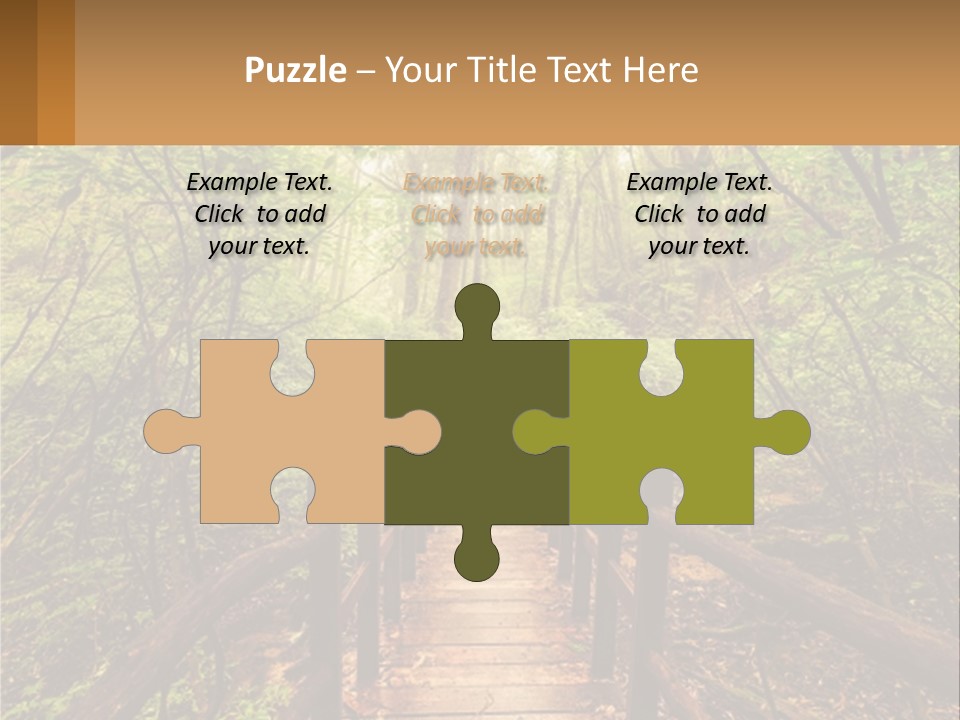 A Wooden Bridge In The Middle Of A Forest PowerPoint Template