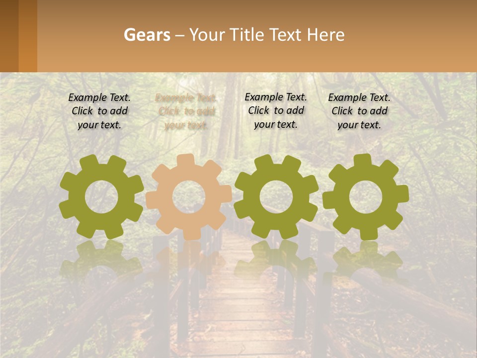 A Wooden Bridge In The Middle Of A Forest PowerPoint Template