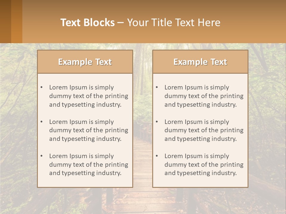 A Wooden Bridge In The Middle Of A Forest PowerPoint Template