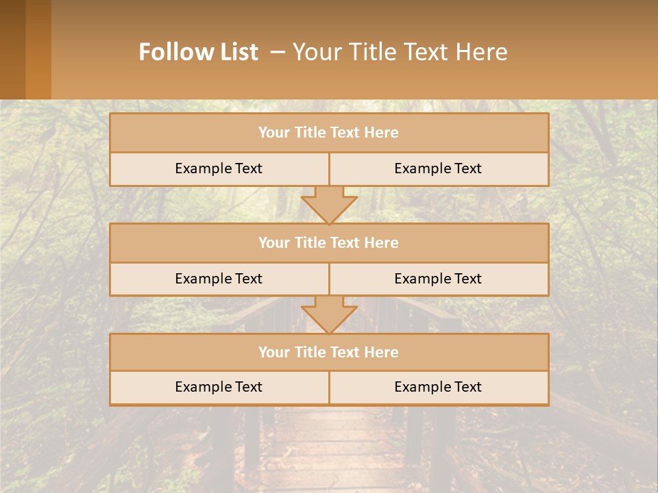 A Wooden Bridge In The Middle Of A Forest PowerPoint Template