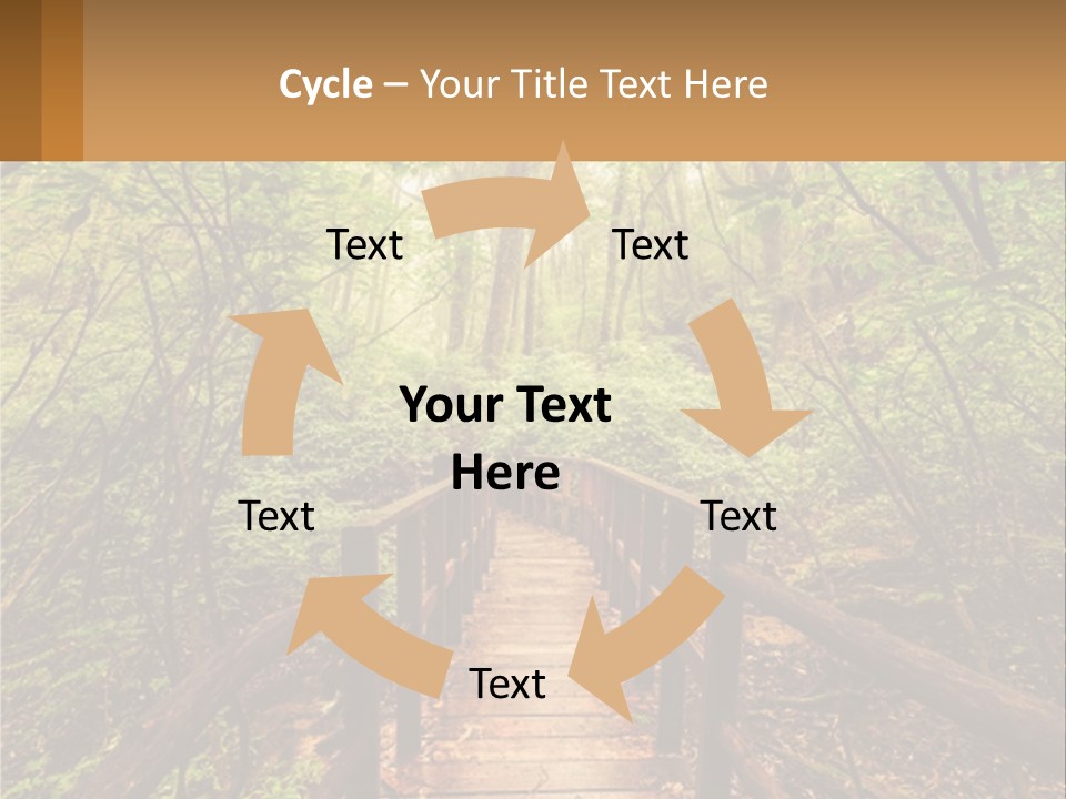 A Wooden Bridge In The Middle Of A Forest PowerPoint Template
