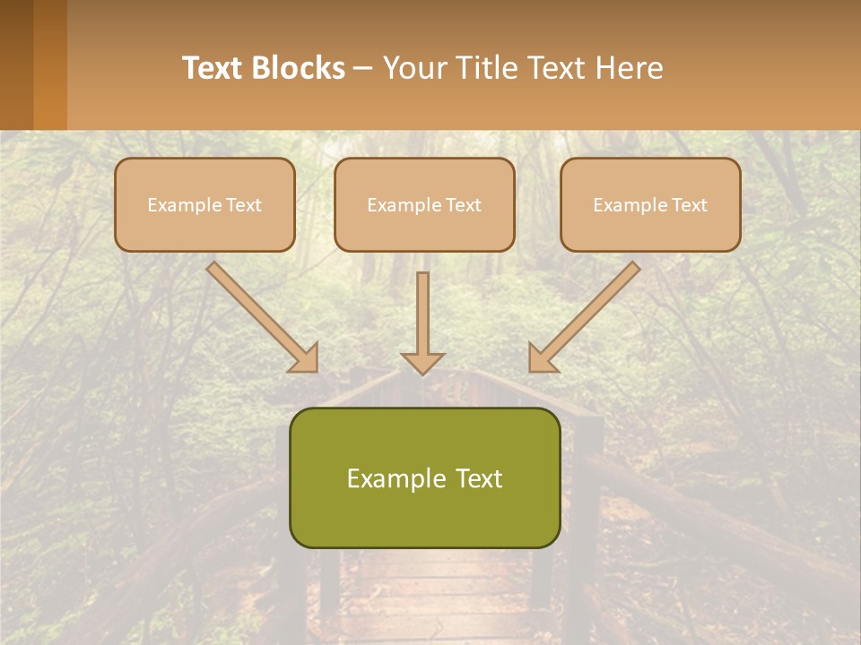A Wooden Bridge In The Middle Of A Forest PowerPoint Template