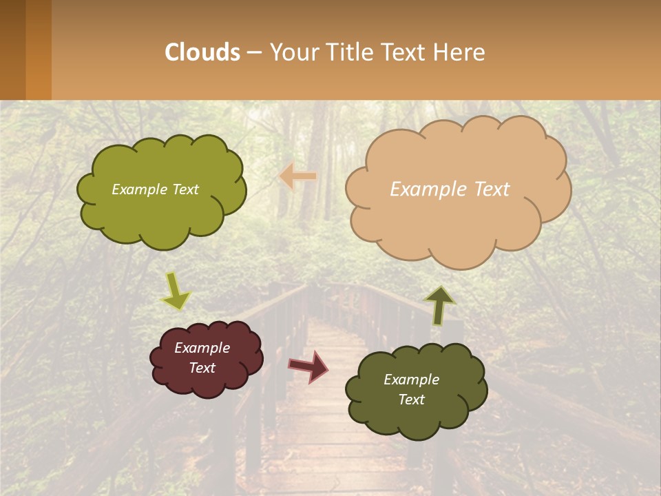 A Wooden Bridge In The Middle Of A Forest PowerPoint Template