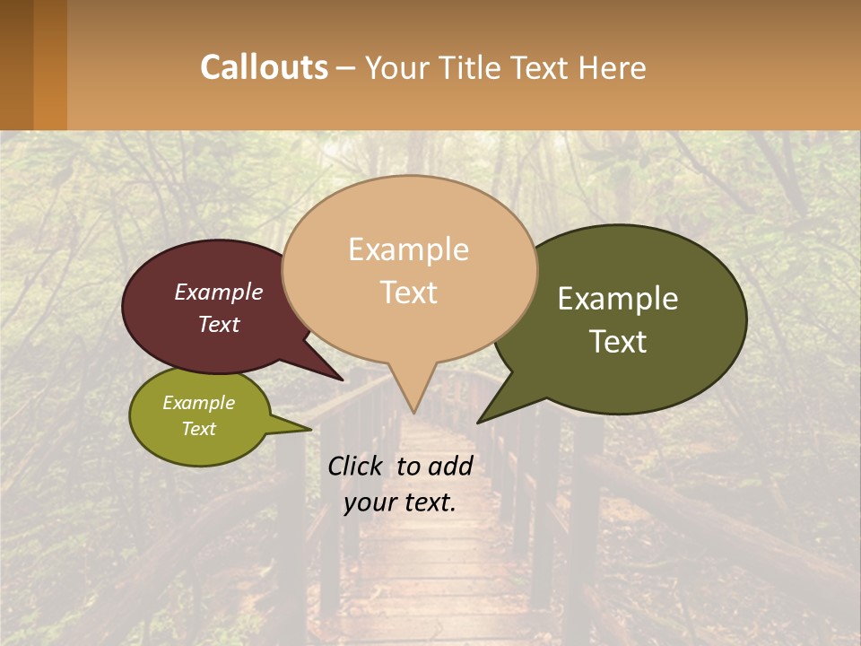 A Wooden Bridge In The Middle Of A Forest PowerPoint Template