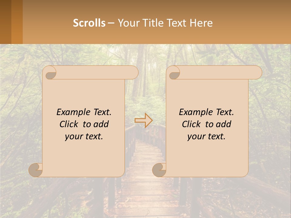A Wooden Bridge In The Middle Of A Forest PowerPoint Template