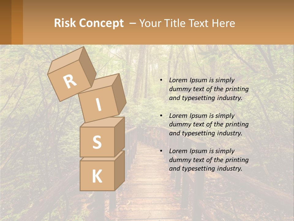 A Wooden Bridge In The Middle Of A Forest PowerPoint Template