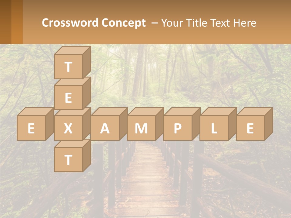 A Wooden Bridge In The Middle Of A Forest PowerPoint Template