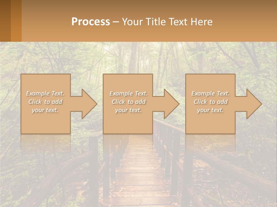 A Wooden Bridge In The Middle Of A Forest PowerPoint Template