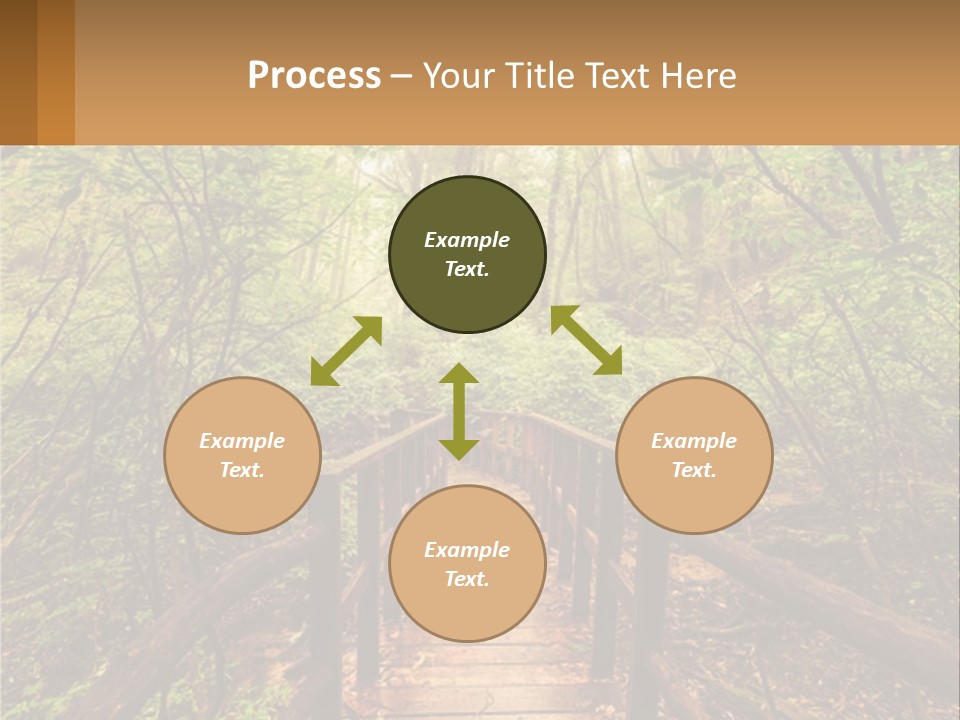 A Wooden Bridge In The Middle Of A Forest PowerPoint Template