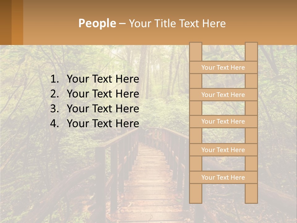 A Wooden Bridge In The Middle Of A Forest PowerPoint Template