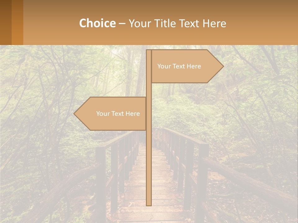 A Wooden Bridge In The Middle Of A Forest PowerPoint Template