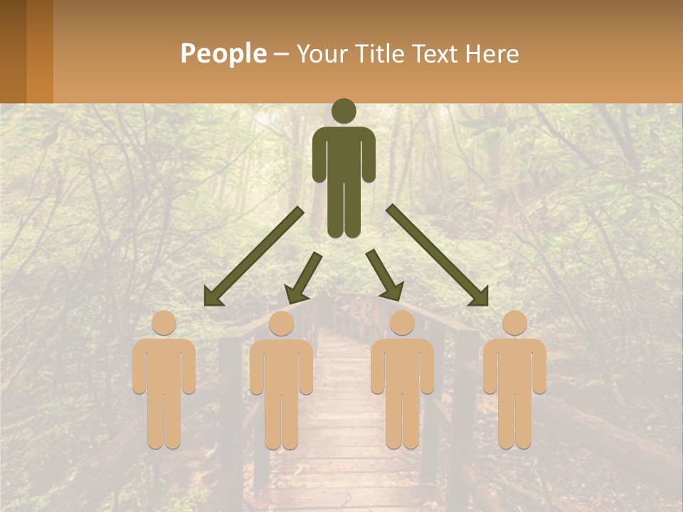 A Wooden Bridge In The Middle Of A Forest PowerPoint Template