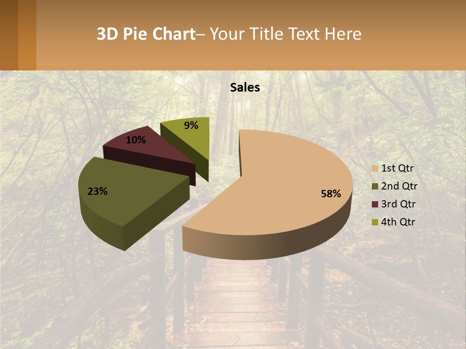 A Wooden Bridge In The Middle Of A Forest PowerPoint Template