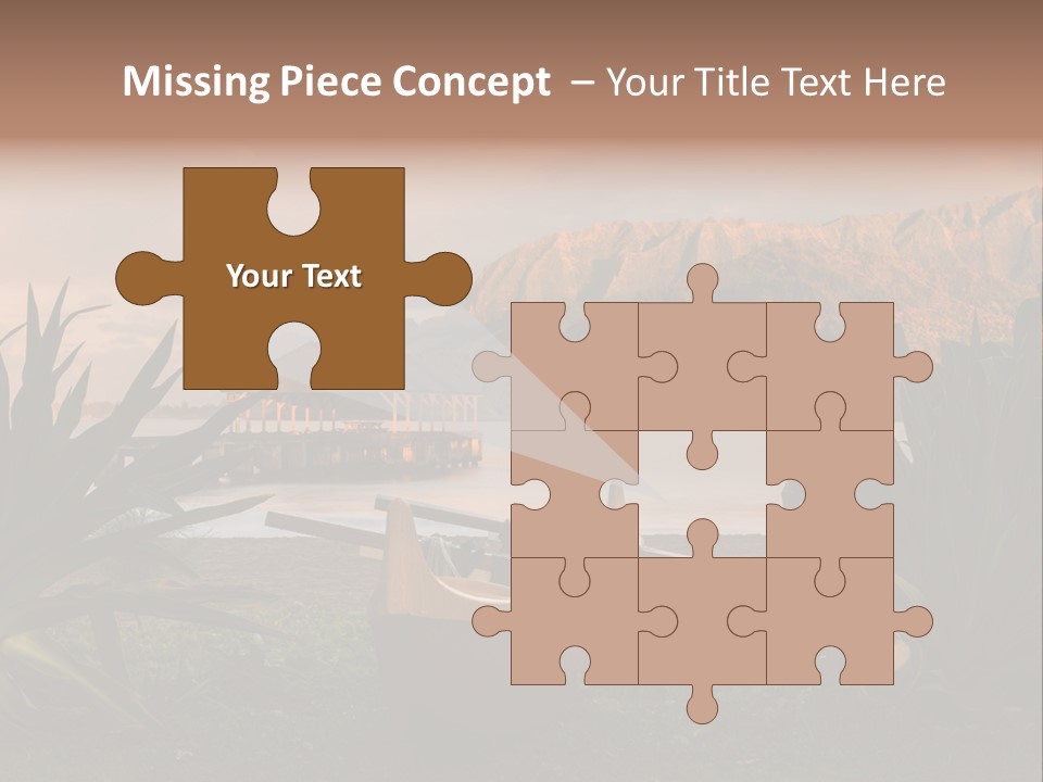 A Boat Is Docked On A Lake With Mountains In The Background PowerPoint Template