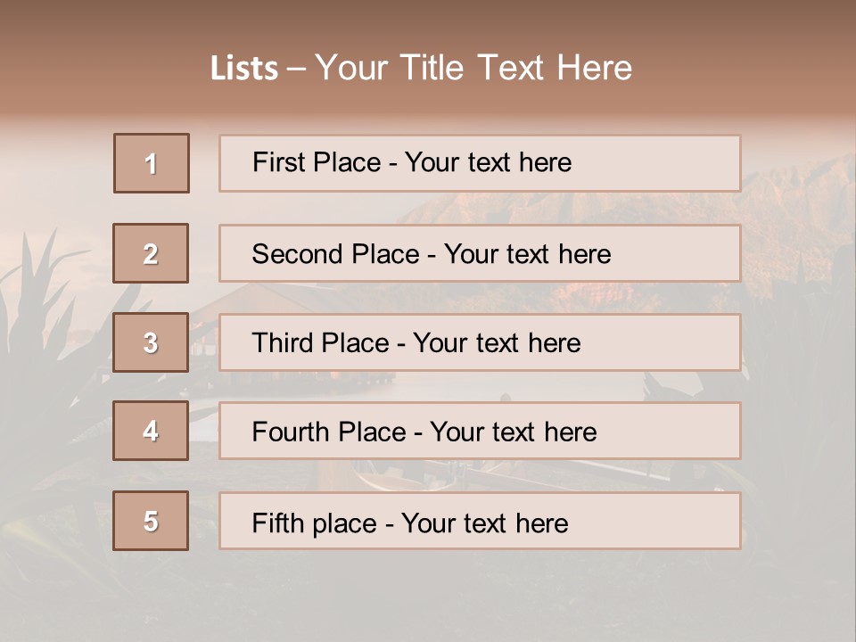 A Boat Is Docked On A Lake With Mountains In The Background PowerPoint Template